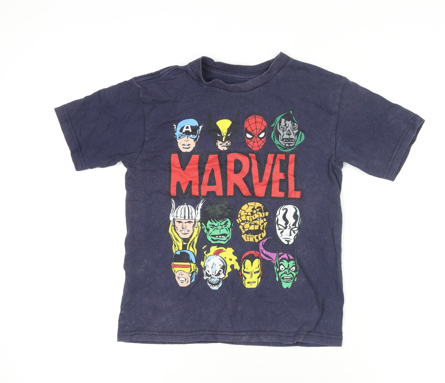 Marvel Boys Blue 6-7 Years Superhero Graphic Cotton T-Shirt