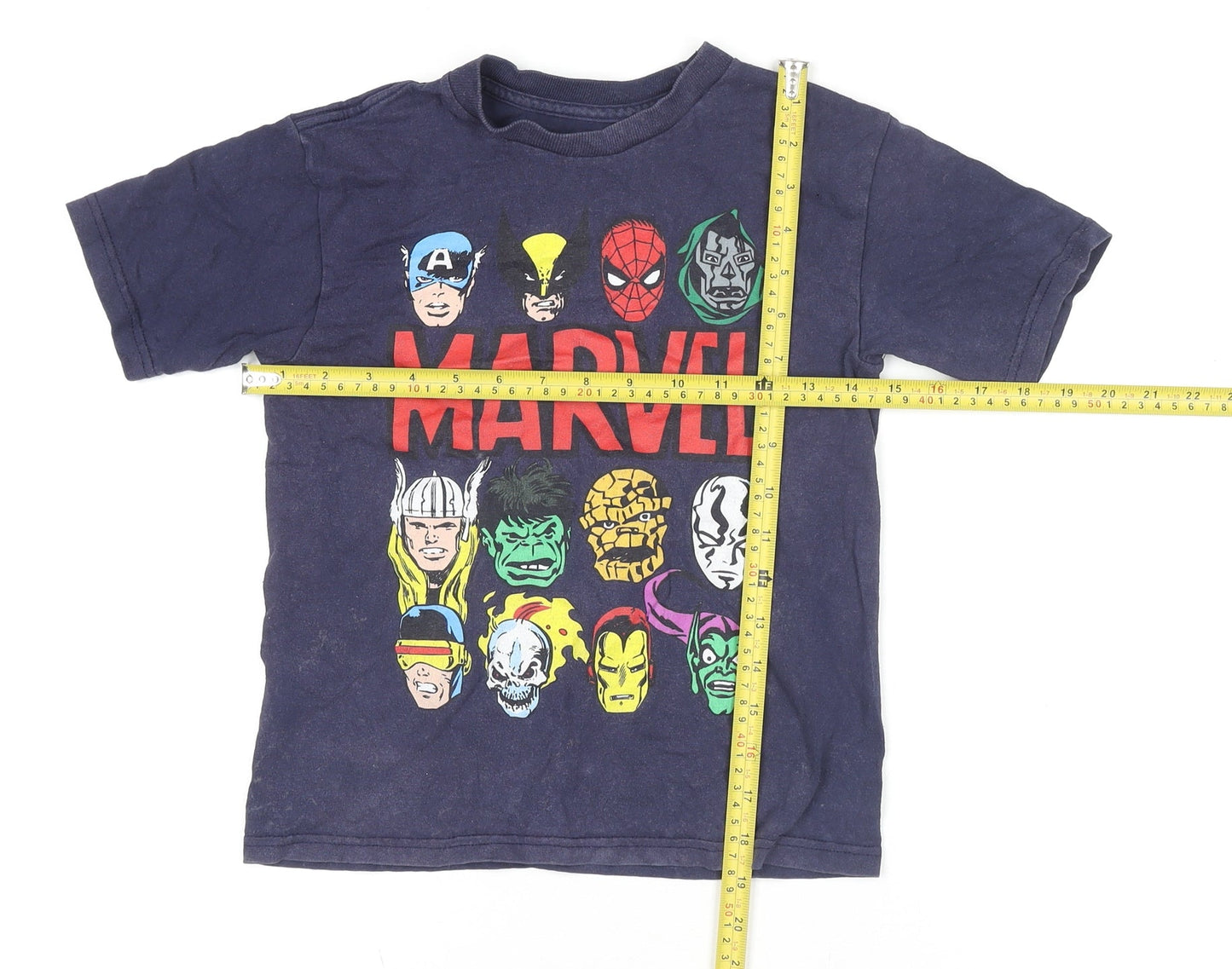 Marvel Boys Blue 6-7 Years Superhero Graphic Cotton T-Shirt