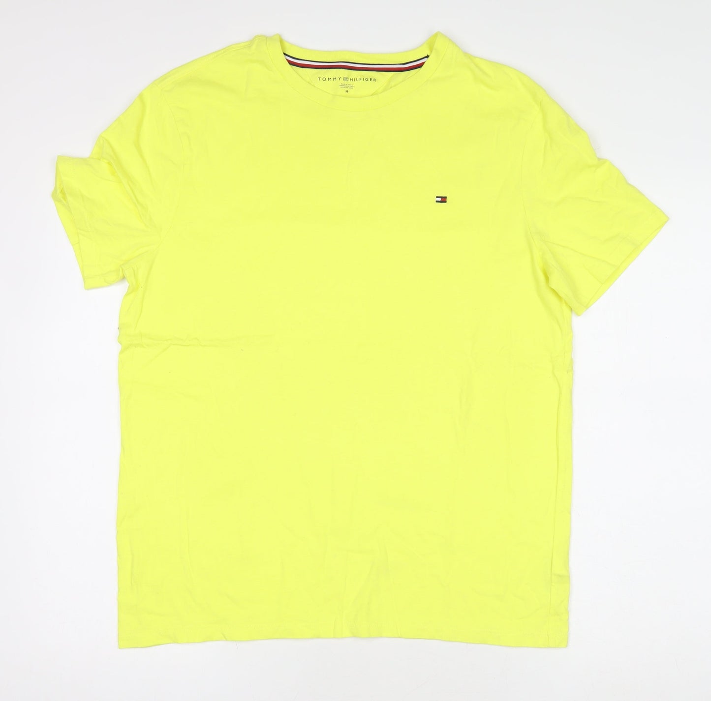 Tommy Hilfiger Men’s Yellow Basic Cotton Crew Neck T-Shirt M