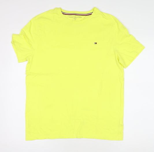 Tommy Hilfiger Men’s Yellow Basic Cotton Crew Neck T-Shirt M