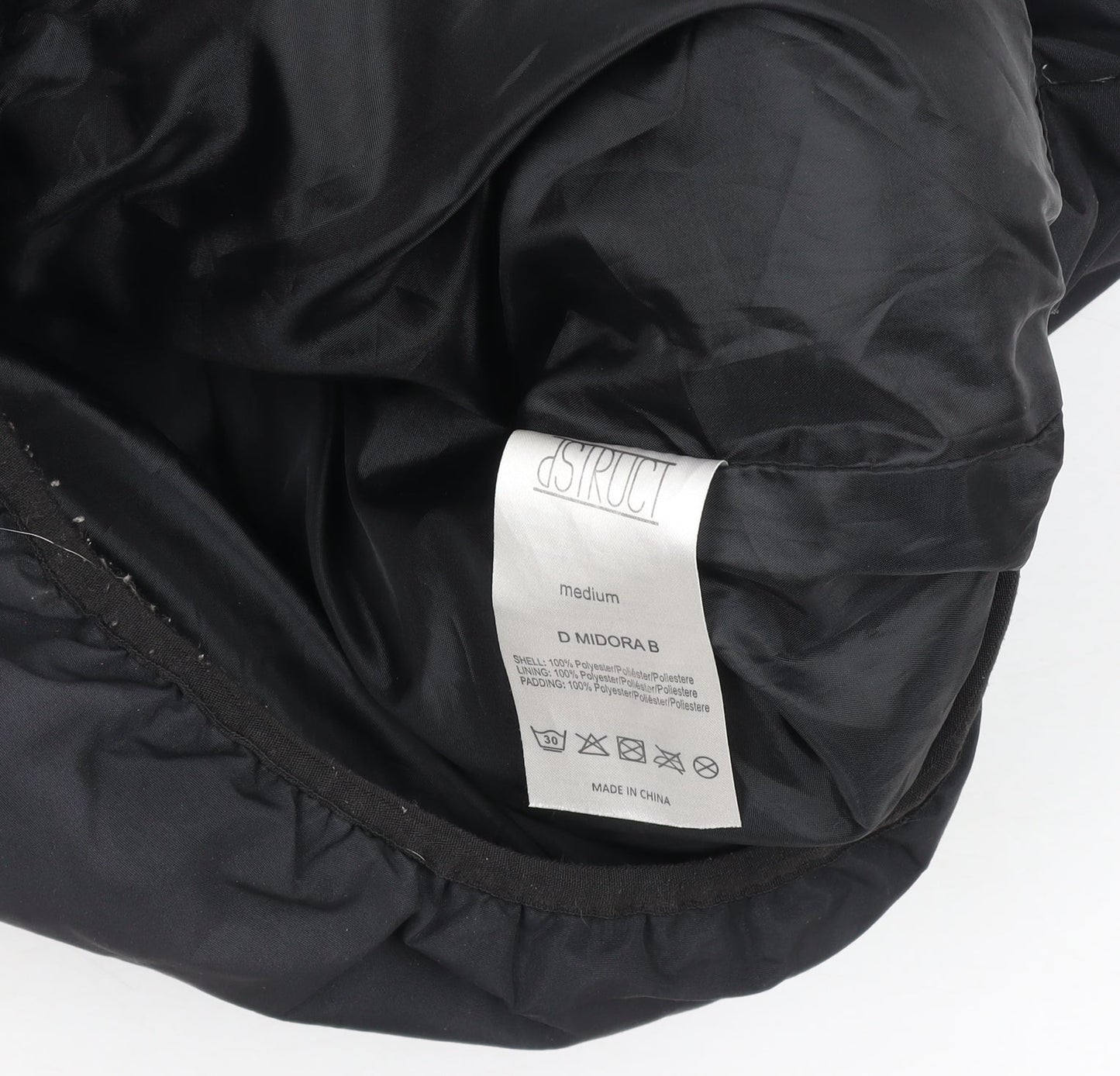 D/STRUCT Men’s Black Hooded Puffer Waistcoat Medium