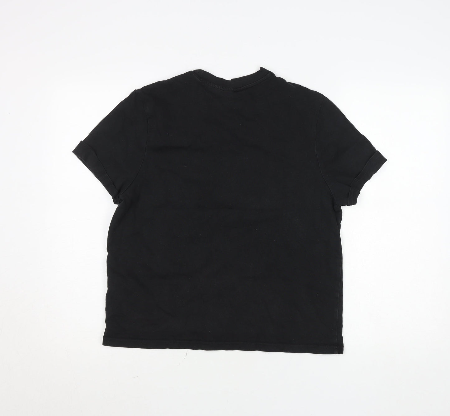 Diesel Womens Black Logo Cotton T-Shirt L Short Sleeve Casual Top