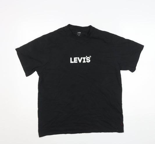 Levi's Men's Black Relaxed Fit Logo Cotton T-Shirt Size S