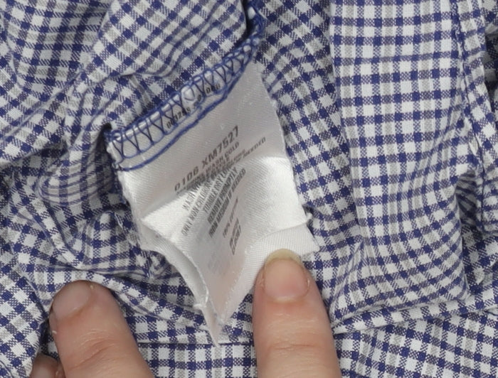 Columbia Men's Blue Check Short Sleeve Button-Up Cotton Shirt M