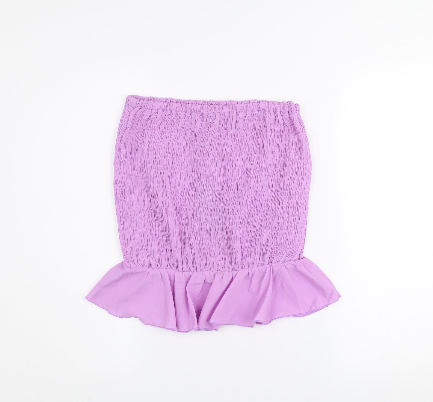 South Beach Women’s Purple Strapless Ruffle Camisole Top Size S