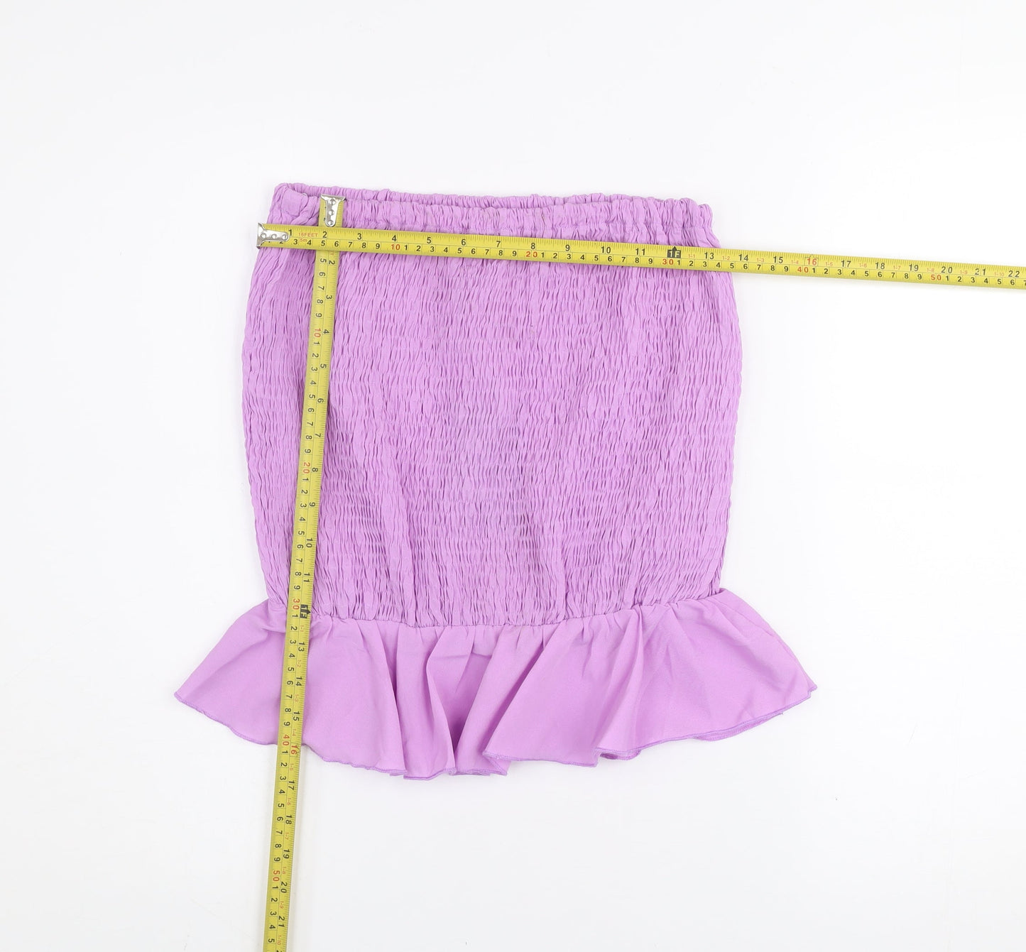 South Beach Women’s Purple Strapless Ruffle Camisole Top Size S