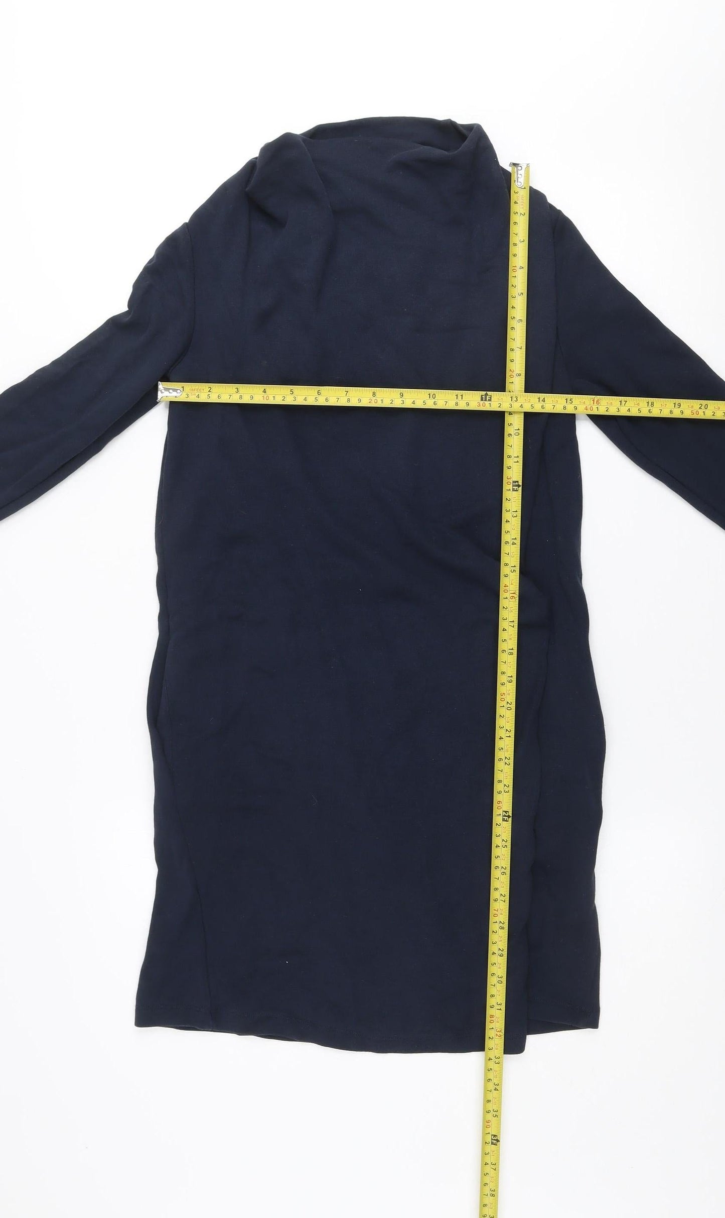 COS Women’s Blue Long Sleeve Shift Dress Size S Viscose Blend