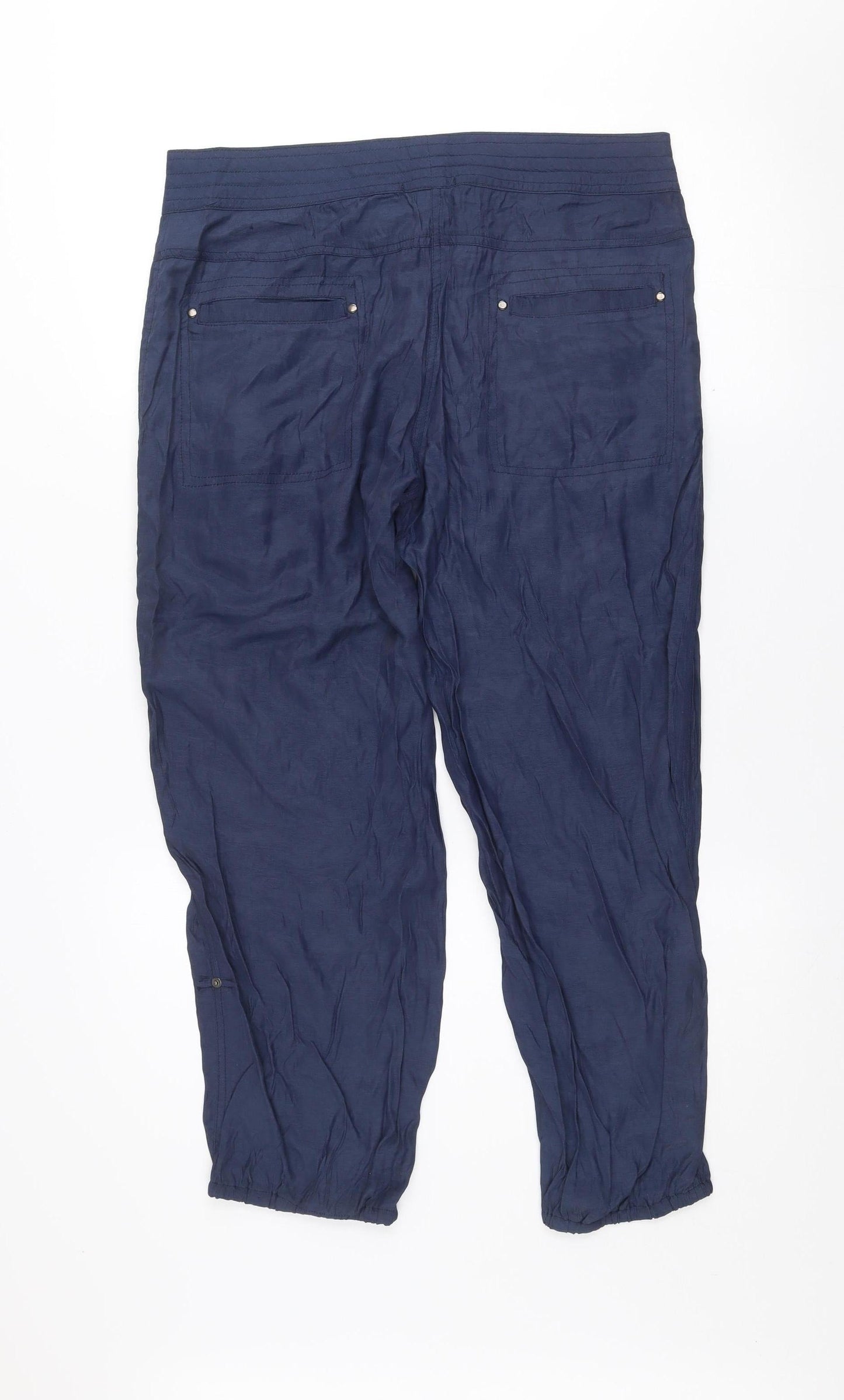 Mandi Women's Blue Cotton Blend Jogger Trousers Size 10