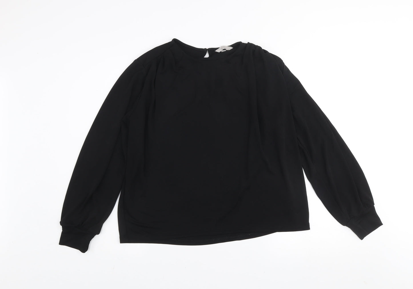 H&M Women’s Black Long Sleeve Polyester Blouse Size 12