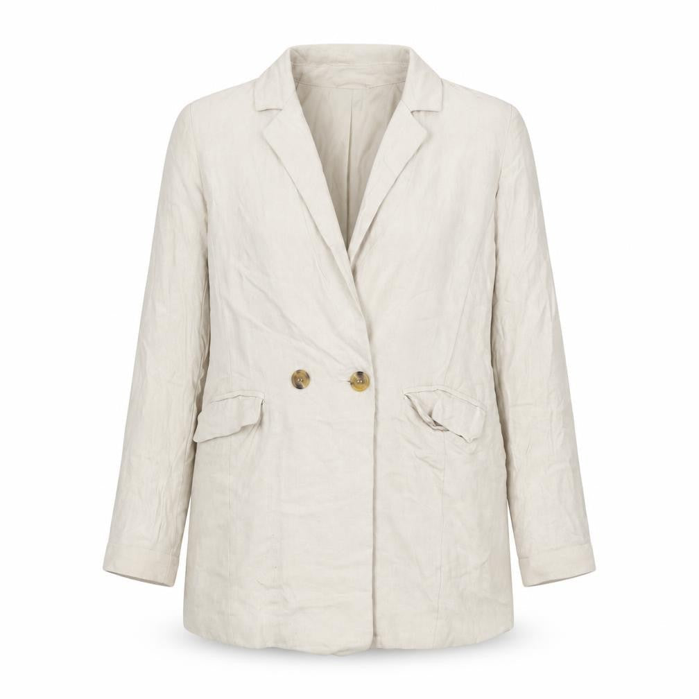 Dotti Womens Beige Linen Blend Blazer Jacket Size 10