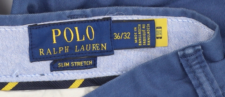 Ralph Lauren Men's Blue Slim Stretch Chino Trousers 36x32