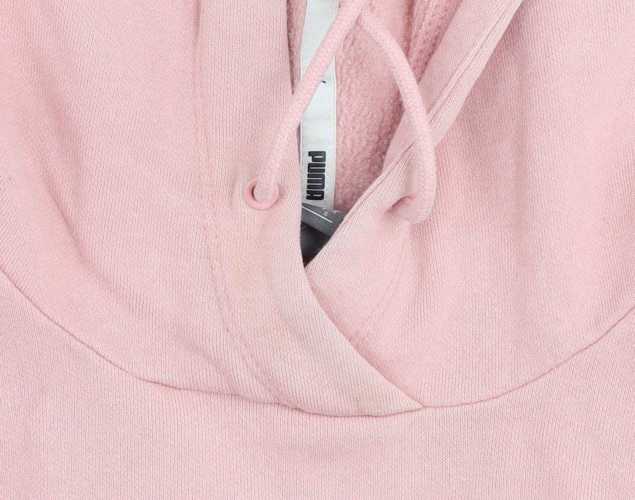 Puma Women Pink Pullover Hoodie Small Cotton Blend Logo Print