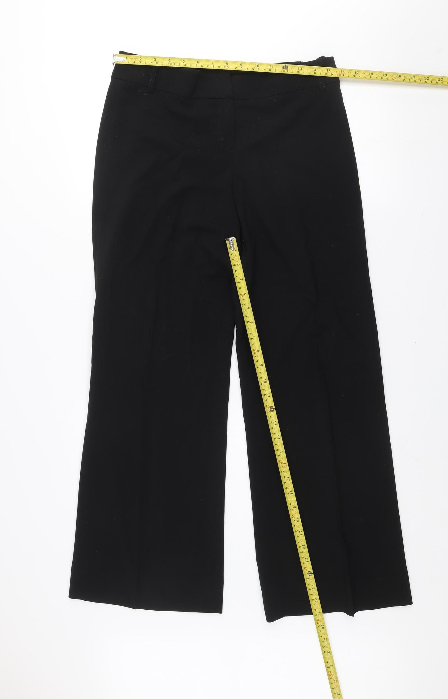 Dorothy Perkins Women Black Size 12 Wide-Leg Trousers