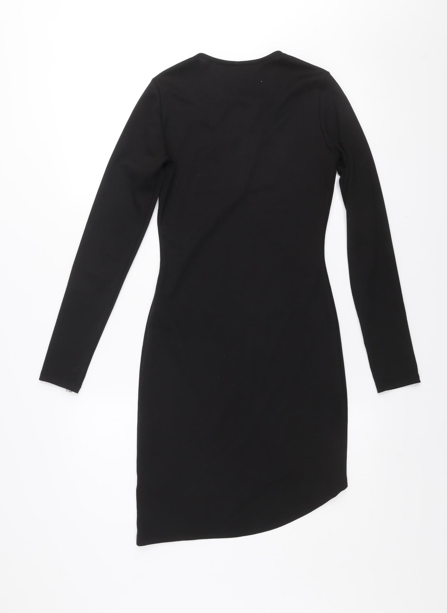 H&M Divided Women’s Black Bodycon Lace-Up V-Neck Dress Size 8