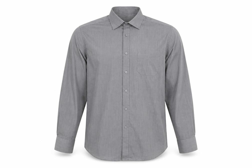 Debenhams Men’s Grey Tailored Fit Long Sleeve Button-Up Shirt Size 16