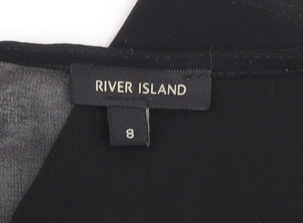 River Island Women’s Black Size 8 Sleeveless Bodycon Dress