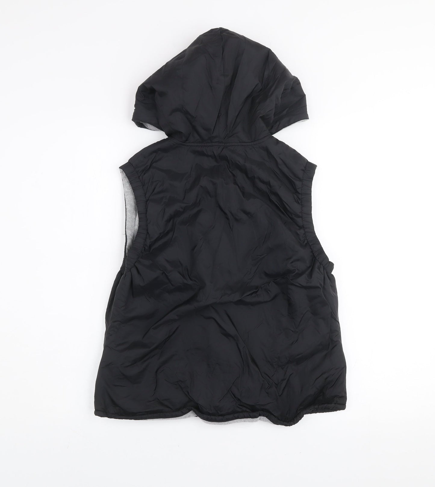 Etam Women’s Black Hooded Waistcoat Size 10 Nylon Zip Vest