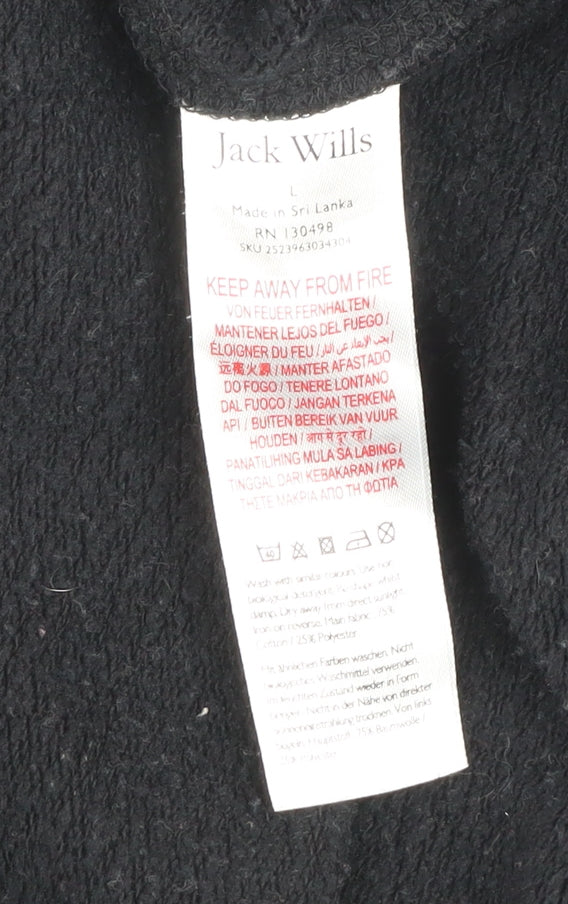 Jack Wills Men's Black Crew Neck Pullover Sweatshirt Size L