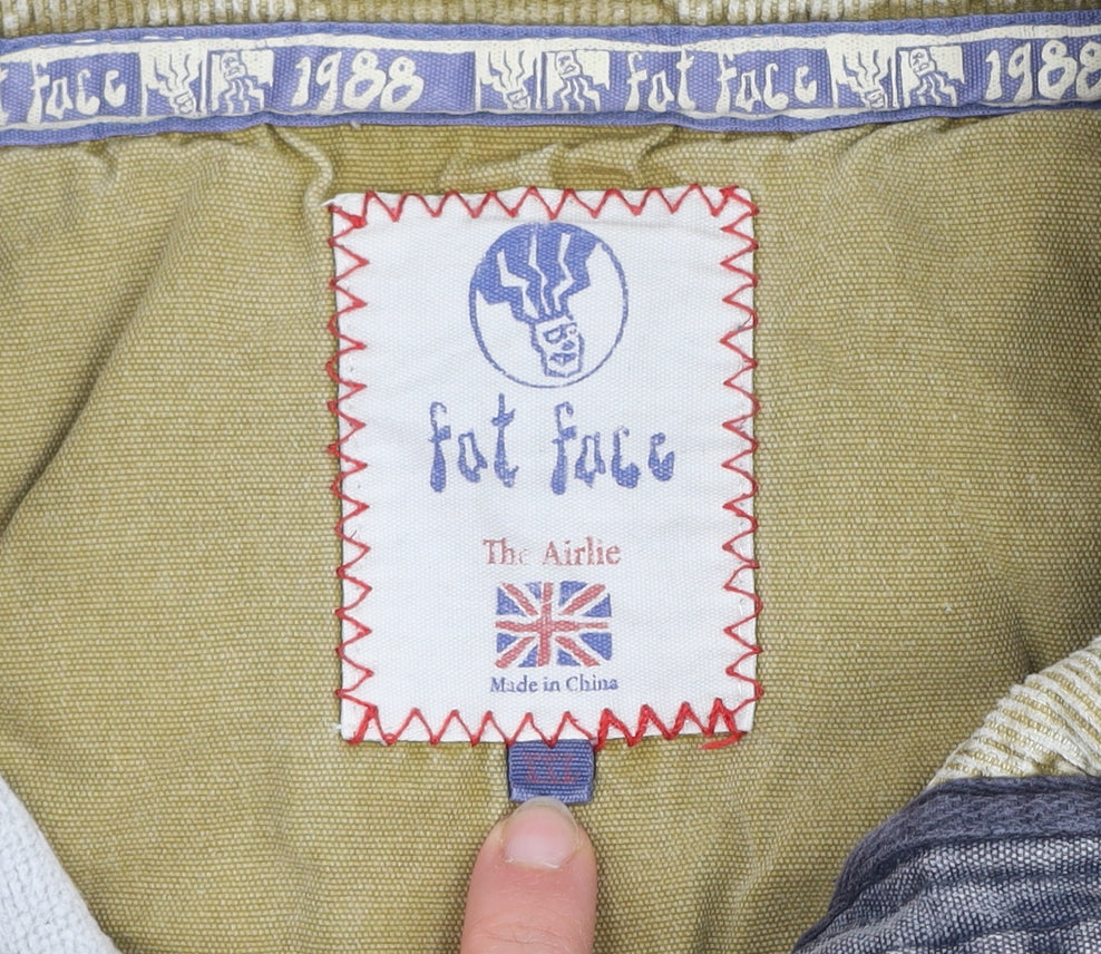 Fat Face Men's Green High Neck 1/4 Zip Cotton Sweatshirt L