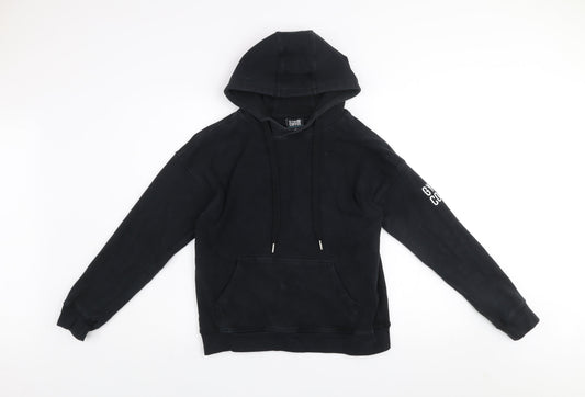 Gym+Coffee Women's Black Hoodie Medium Pullover Cotton Athleisure