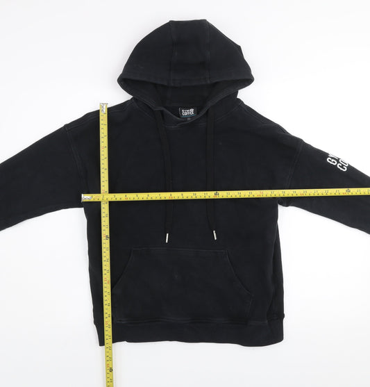 Gym+Coffee Women's Black Hoodie Medium Pullover Cotton Athleisure