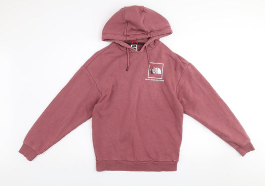 The North Face Womens Mauve Pullover Hoodie Small Cotton Blend Casual