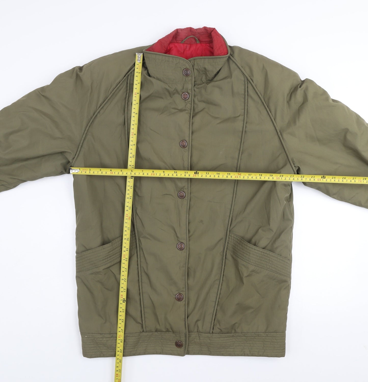 Rossetti Womens Khaki Green Quilted Mid-Length Padded Coat Size 10