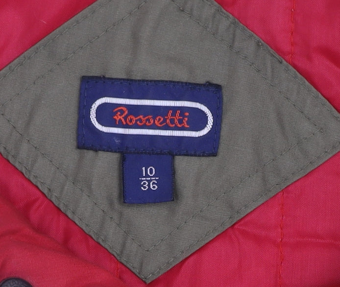 Rossetti Womens Khaki Green Quilted Mid-Length Padded Coat Size 10