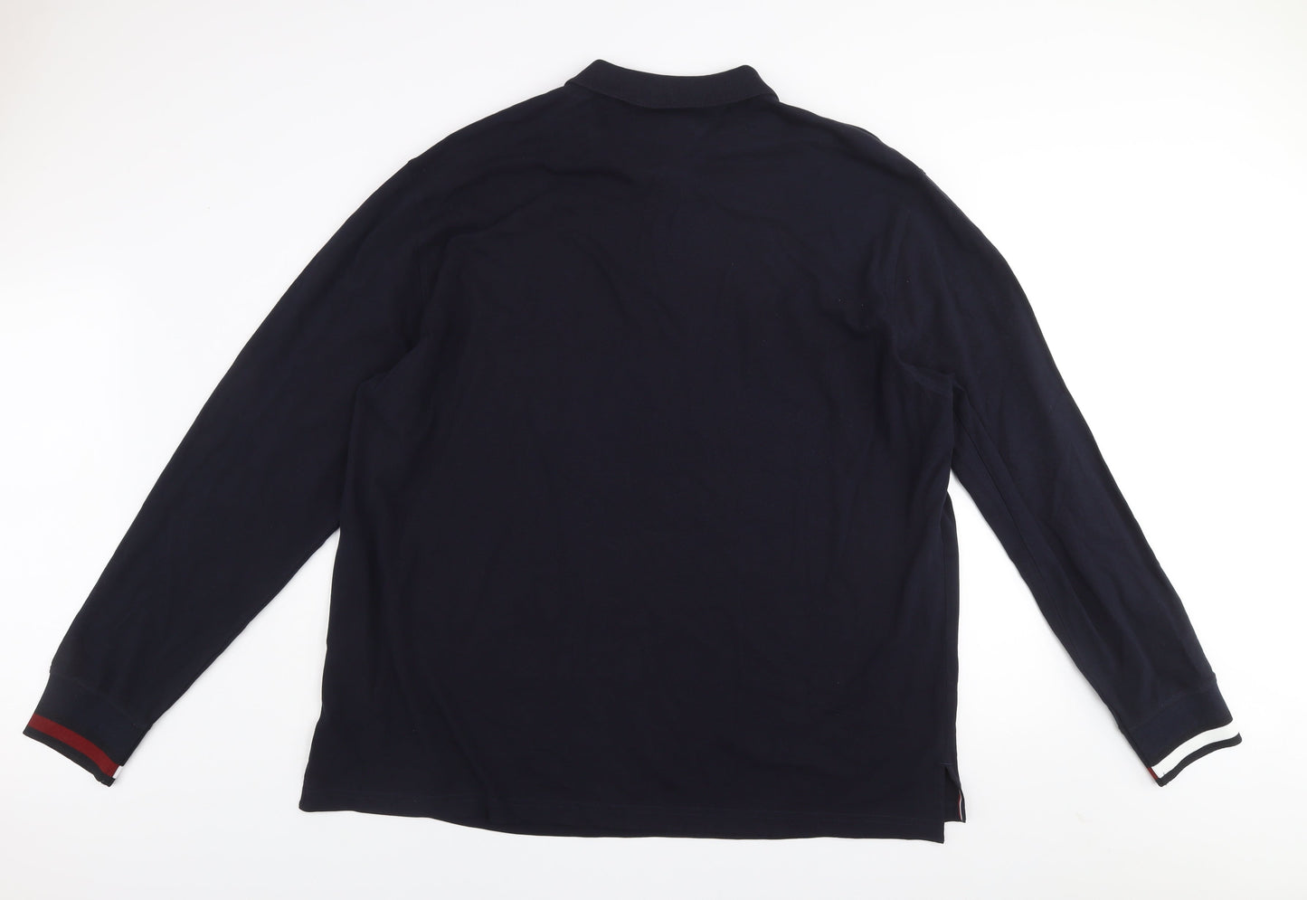 Tommy Hilfiger Men’s Blue 3XL Long Sleeve Cotton Button-Up Polo Top