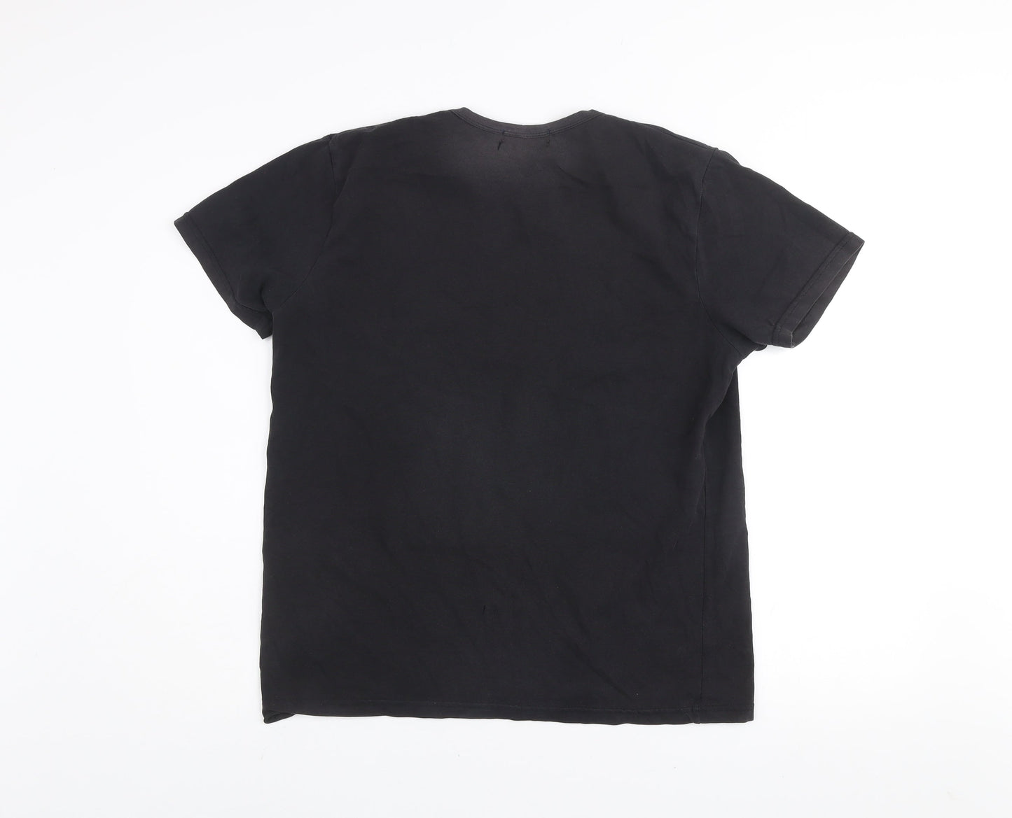 Lee Cooper Men's Black Crew Neck Cotton Blend T-Shirt Size L