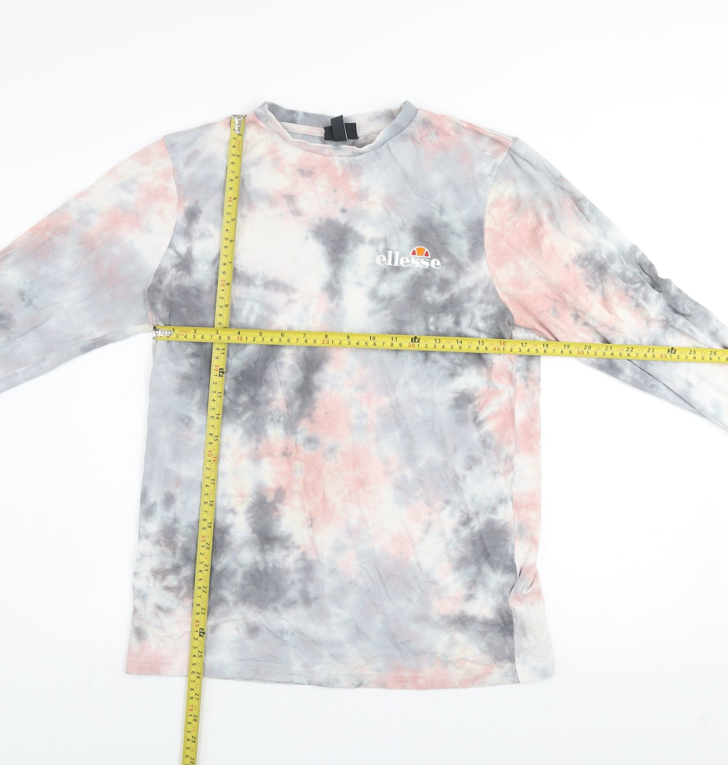 Ellesse Womens Multicoloured Tie-Dye Long Sleeve Cotton T-Shirt UK 10