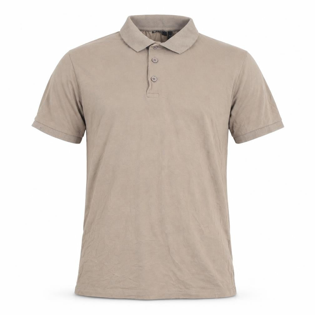 ASOS DESIGN Men’s Beige Polo Shirt M Slim Fit Stretch Cotton