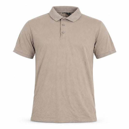 ASOS DESIGN Men’s Beige Polo Shirt M Slim Fit Stretch Cotton