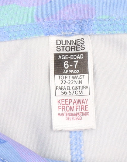 Dunnes Stores Girls Multicoloured Camo Leggings 6-7 Years Elastic Waist Activewear