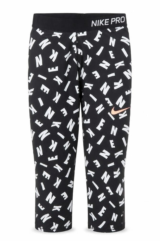 Nike Pro Dri-FIT Black Leggings Women L Capri Athletic Stretch