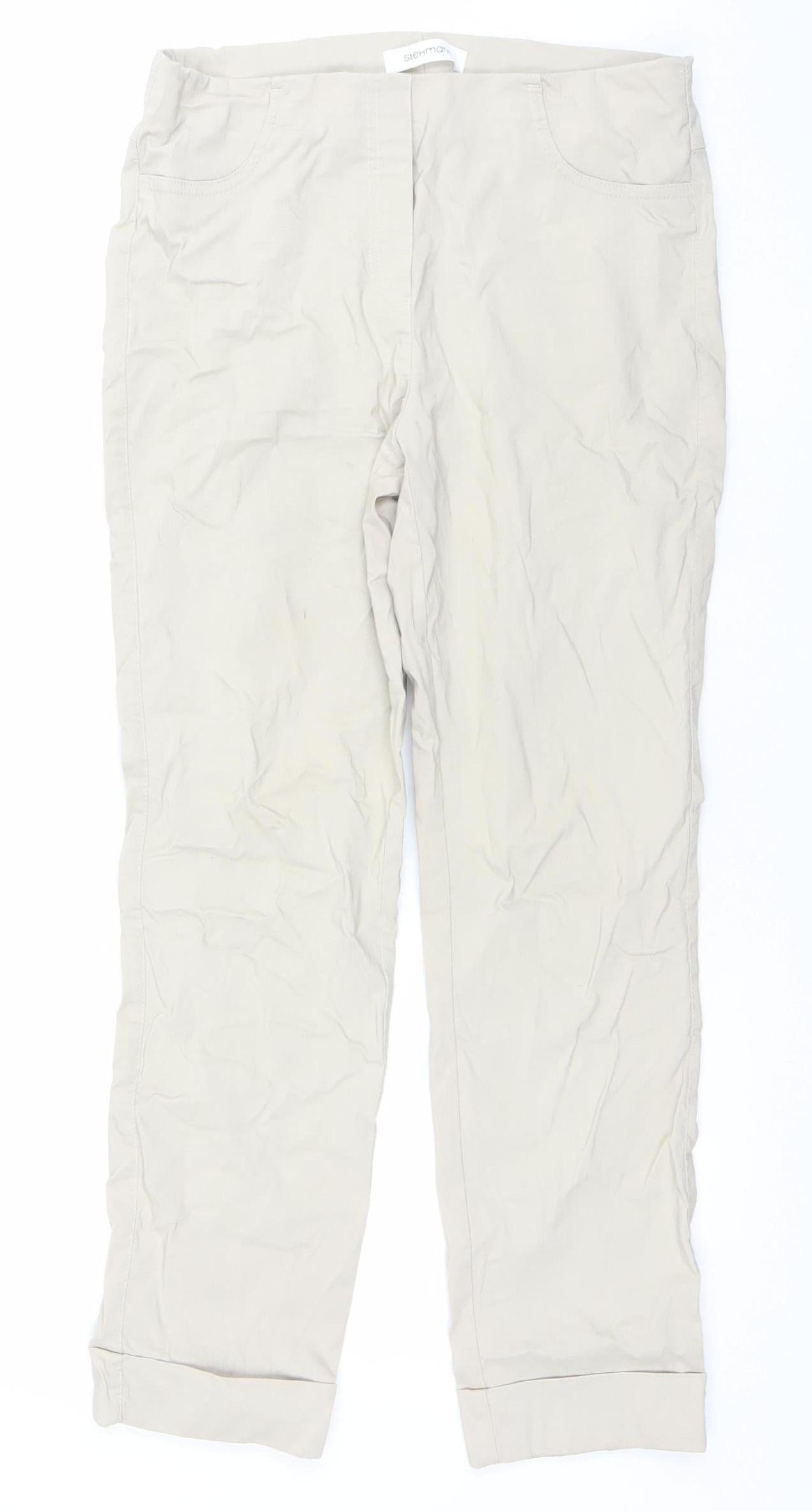 Stehmann Womens Beige Chino Stretch Trousers Size 10