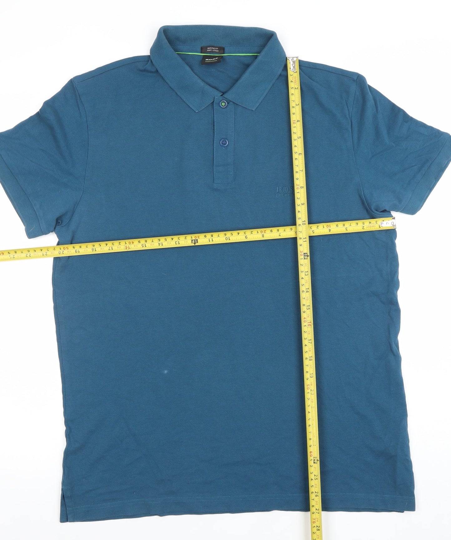 Hugo Boss Men's Blue Cotton Regular Fit Polo Shirt XL