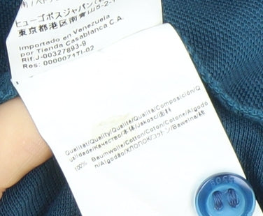 Hugo Boss Men's Blue Cotton Regular Fit Polo Shirt XL