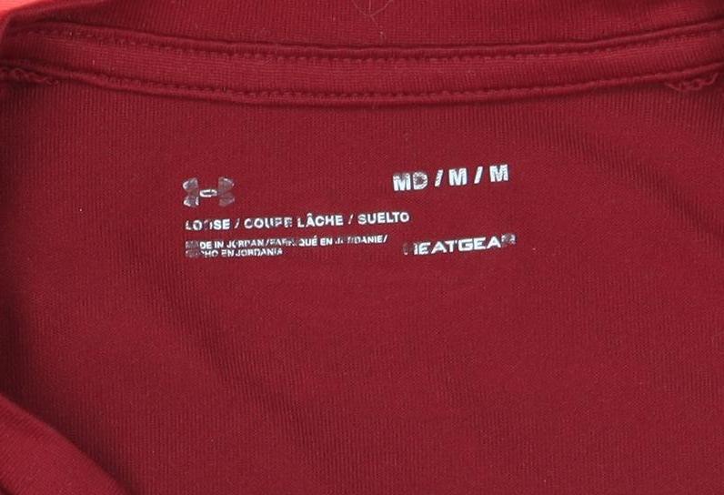 Under Armour Men's Red Colourblock HeatGear T-Shirt Size M