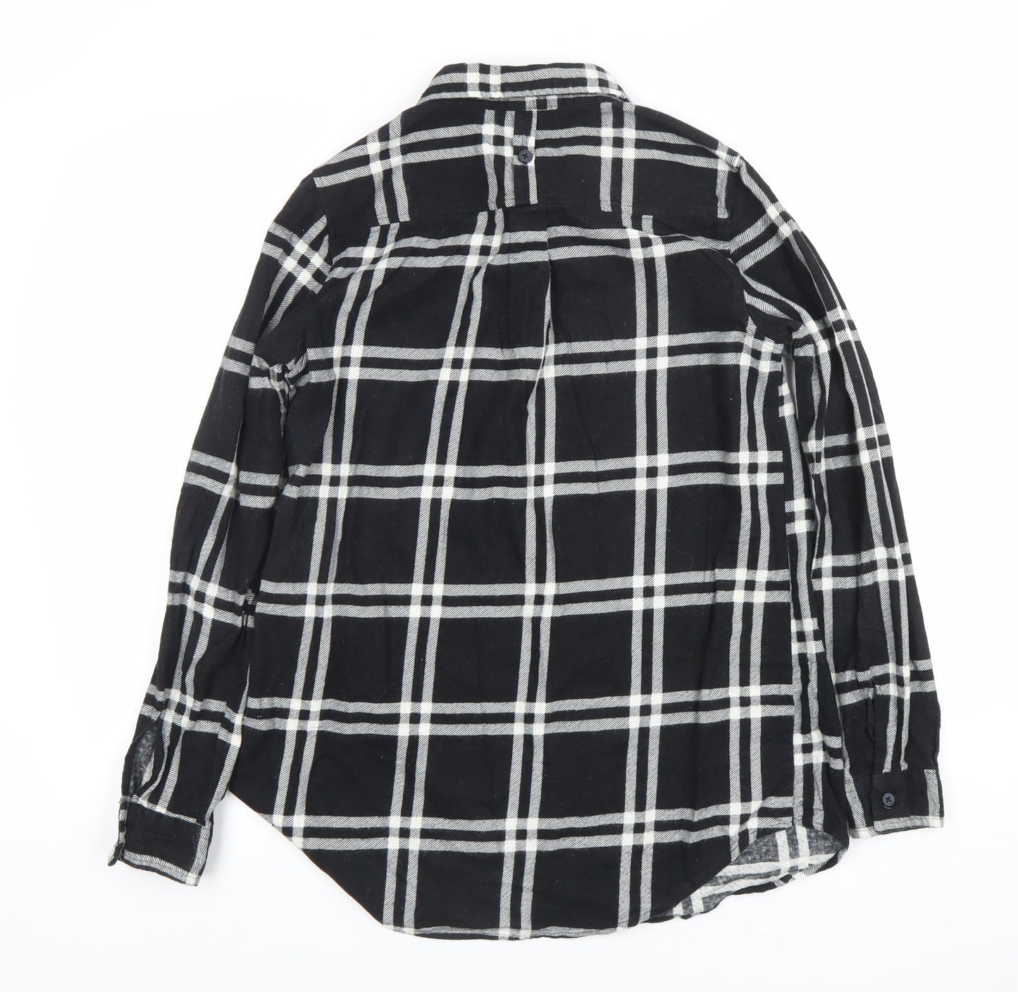 Brave Soul Men's Black Check Long Sleeve Cotton Flannel Shirt S