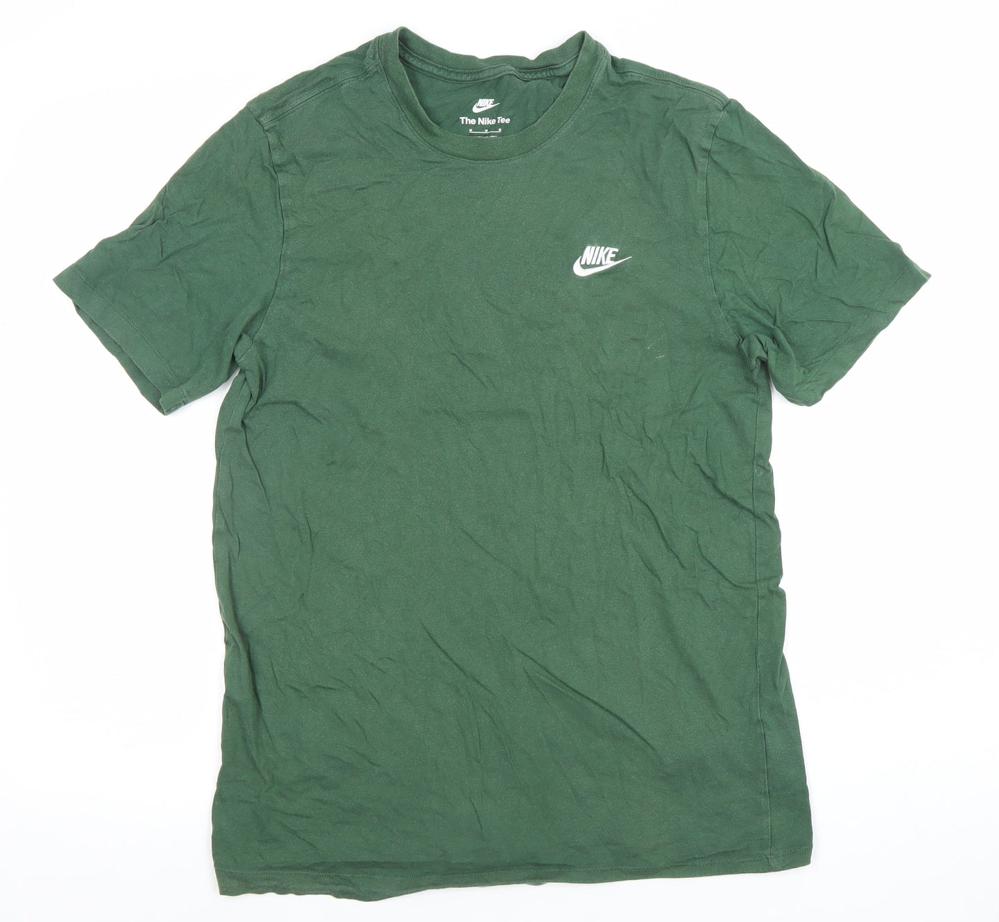 Nike Men's Green Medium Crew Neck Cotton T-Shirt