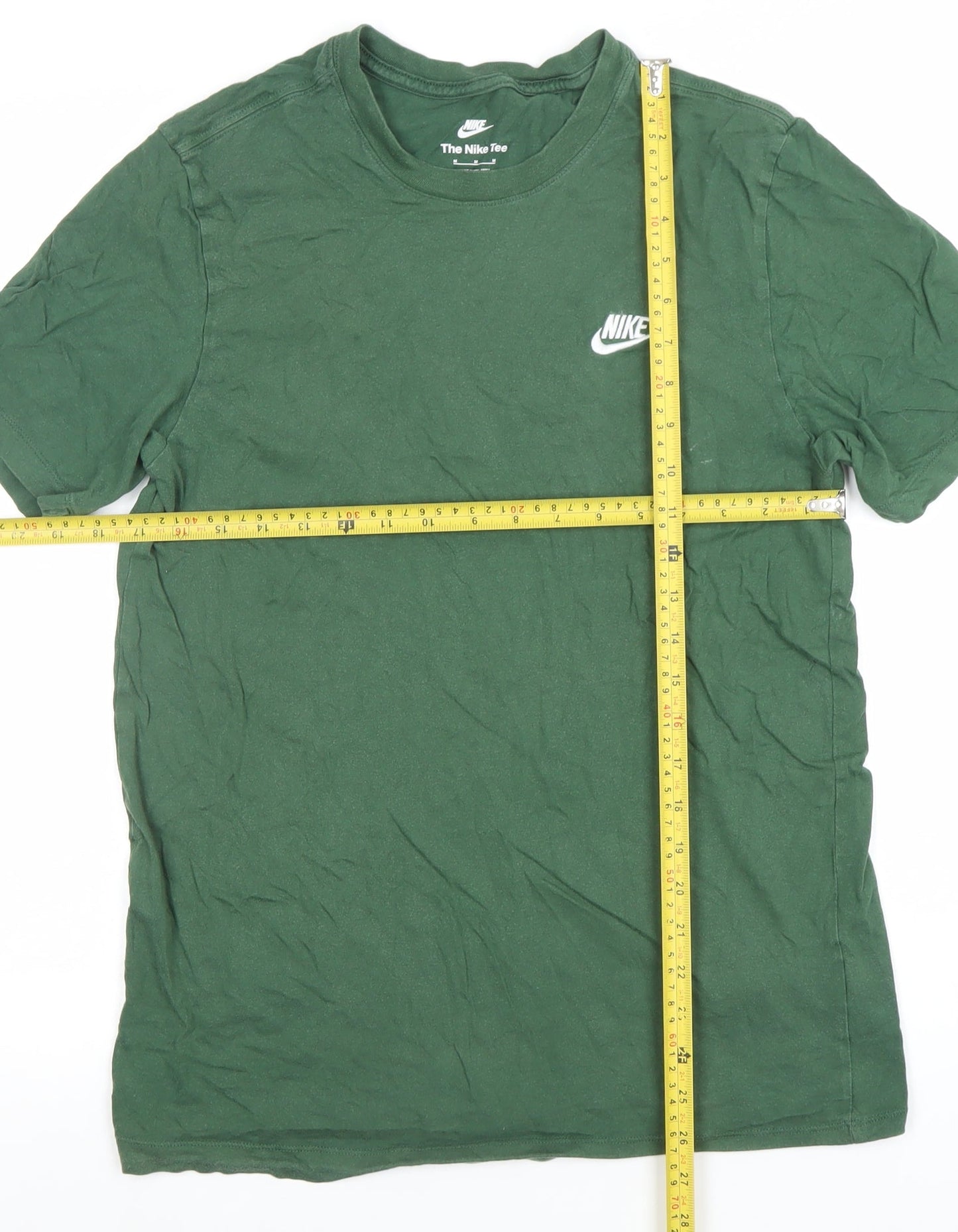 Nike Men's Green Medium Crew Neck Cotton T-Shirt