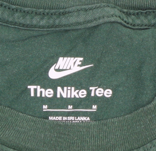 Nike Men's Green Medium Crew Neck Cotton T-Shirt