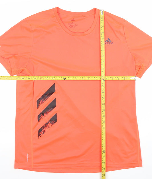 Adidas Men’s Orange Running AEROREADY T-Shirt Size L Lightweight