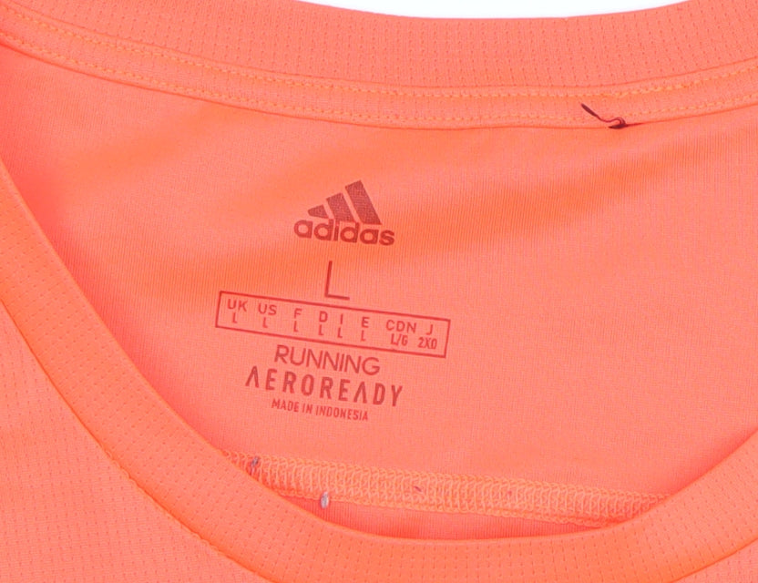 Adidas Men’s Orange Running AEROREADY T-Shirt Size L Lightweight