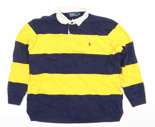 Ralph Lauren Men’s Multicoloured Striped Rugby Polo Long Sleeve M
