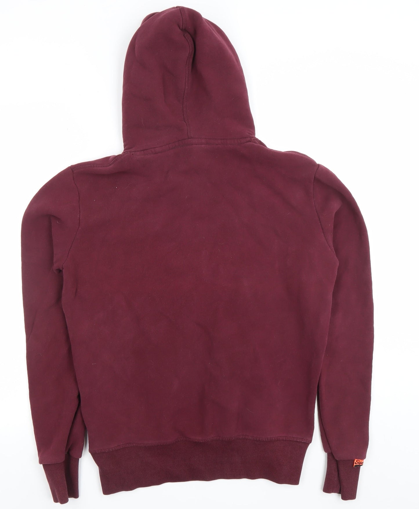 Superdry Men's Red Pullover Hoodie S Vintage Graphic Logo Sweatshirt