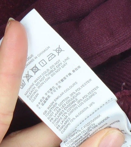 Superdry Men's Red Pullover Hoodie S Vintage Graphic Logo Sweatshirt