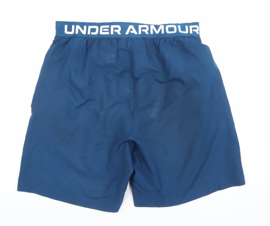 Under Armour Men's Blue M Athletic Shorts Polyester Loose Fit Gym
