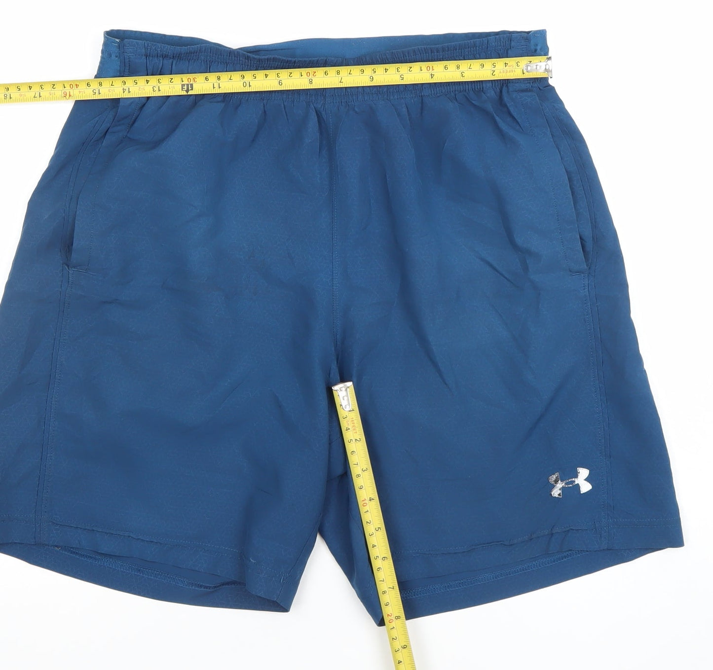 Under Armour Men's Blue M Athletic Shorts Polyester Loose Fit Gym